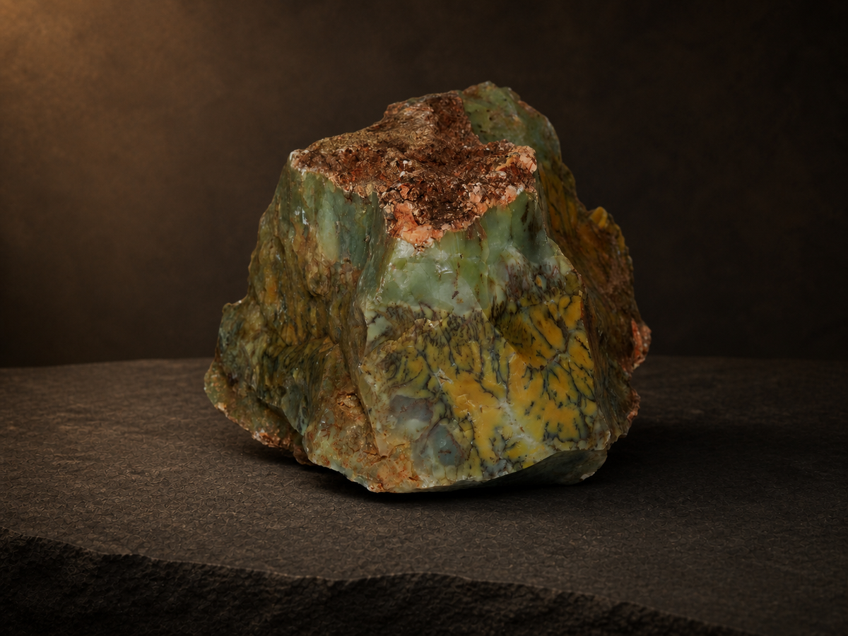 Dendritic Opalite Specimen — Mineral Forest II, 171 g, mineral specimen, side view.