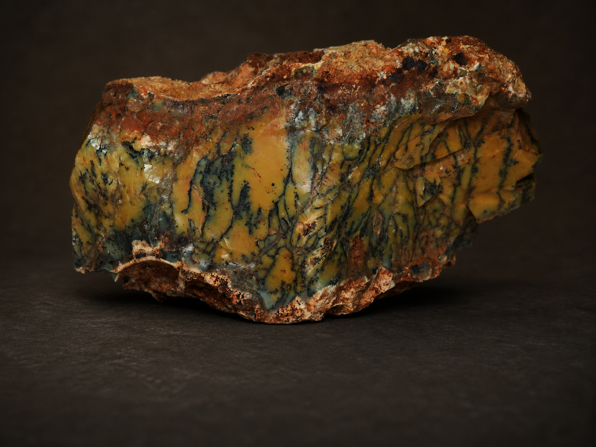 Dendritic Opalite Specimen — Mineral Forest, 309 g, mineral specimen, side view.