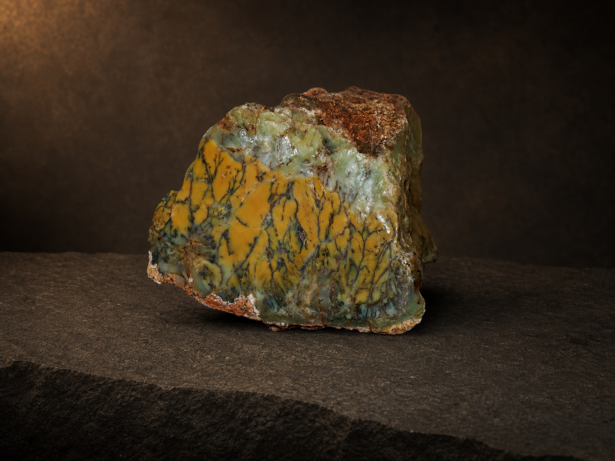 Dendritic Opalite Specimen — Mineral Forest II, 171 g, mineral specimen, angled view.