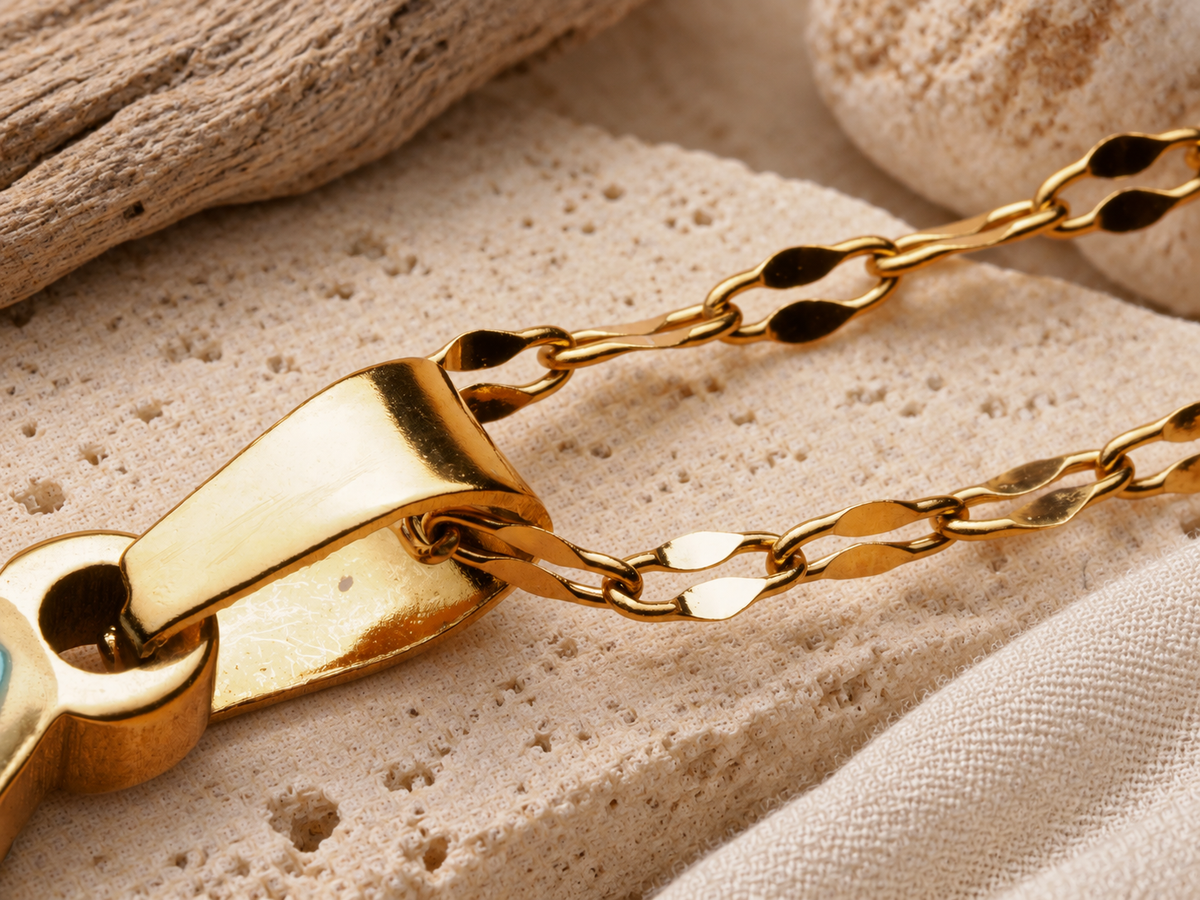 Tidal Mosaic Teardrop Pendant Necklace