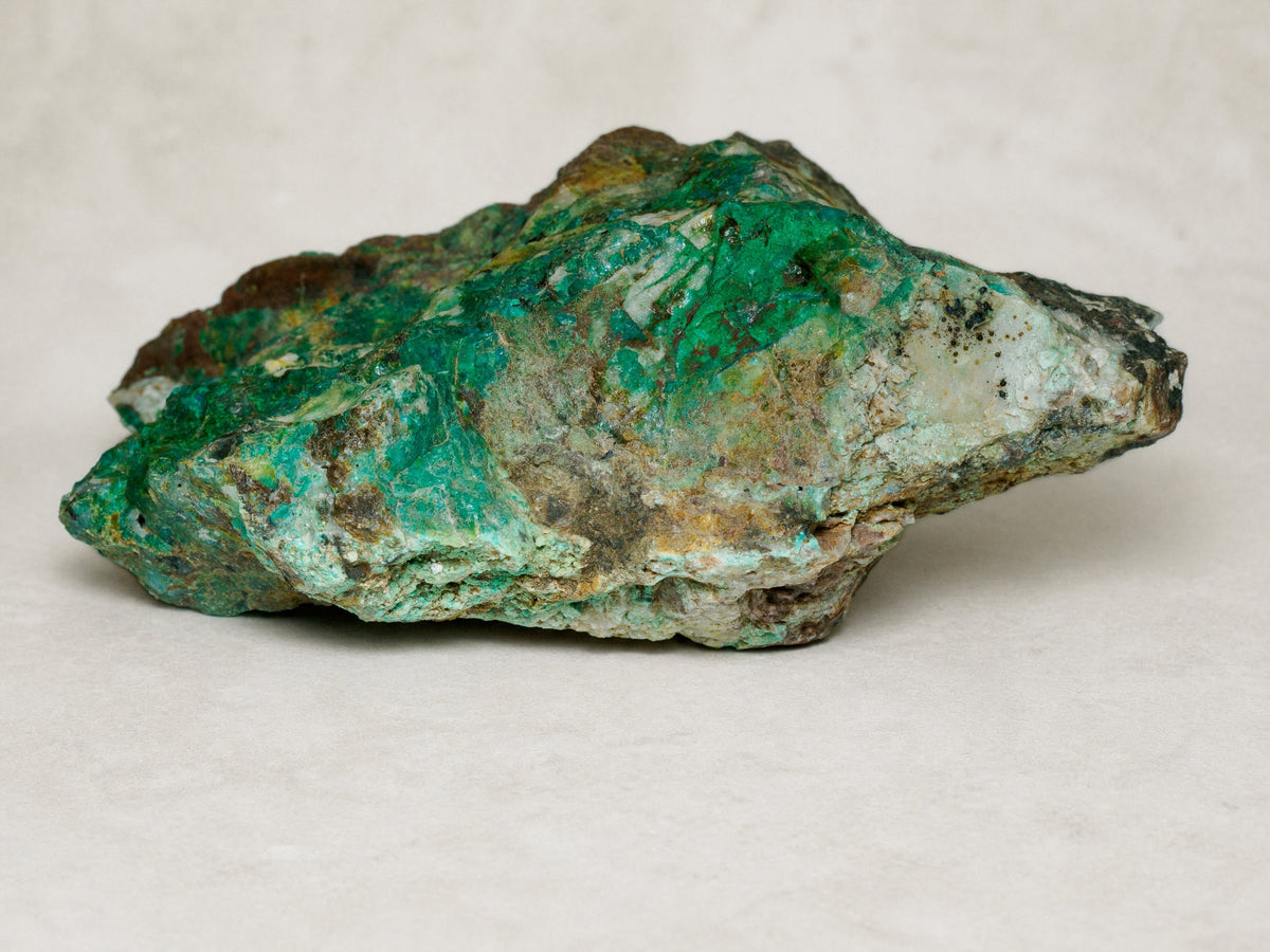 Chrysocolla with quartz in matrix from North-West Queensland, 262 g — Deep Time Atelier treatment, view 6