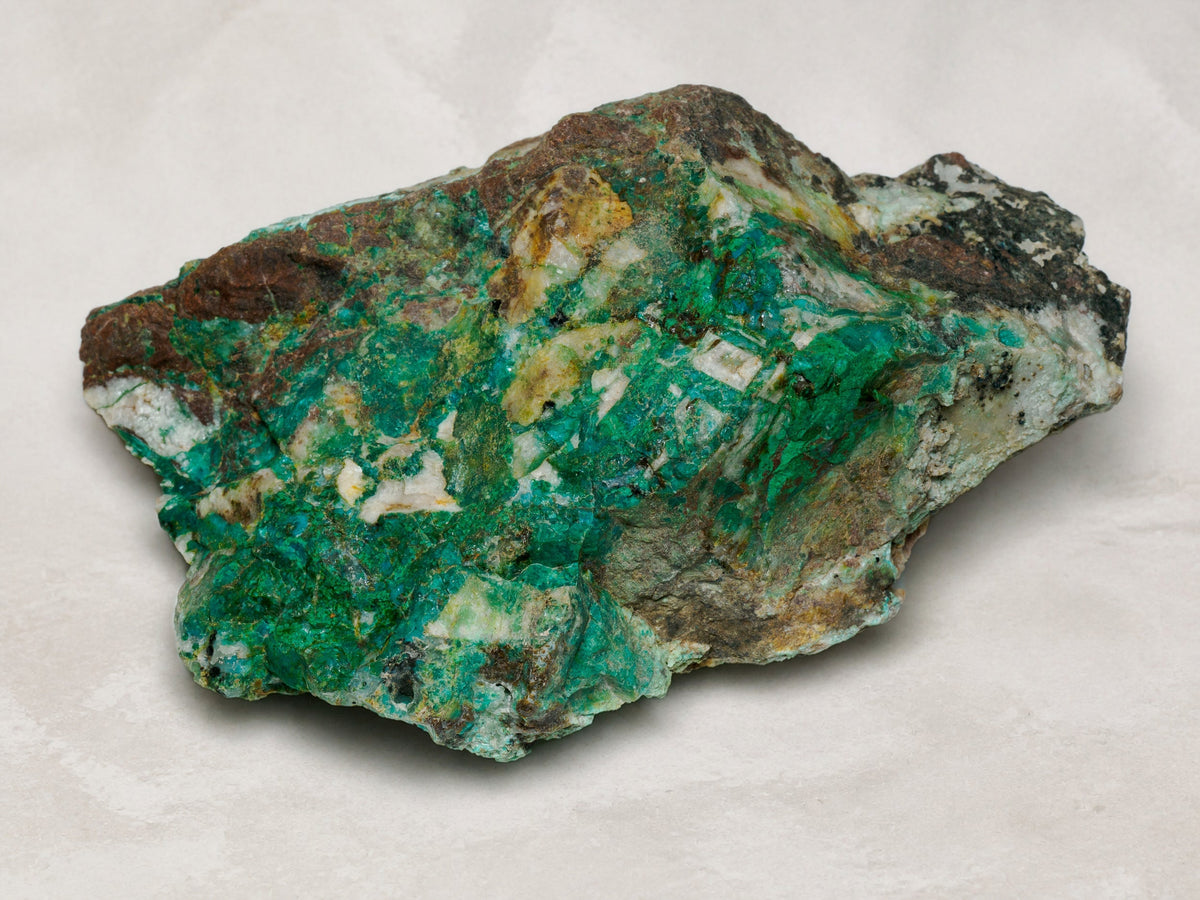 Chrysocolla with quartz in matrix from North-West Queensland, 262 g — Deep Time Atelier treatment, view 7