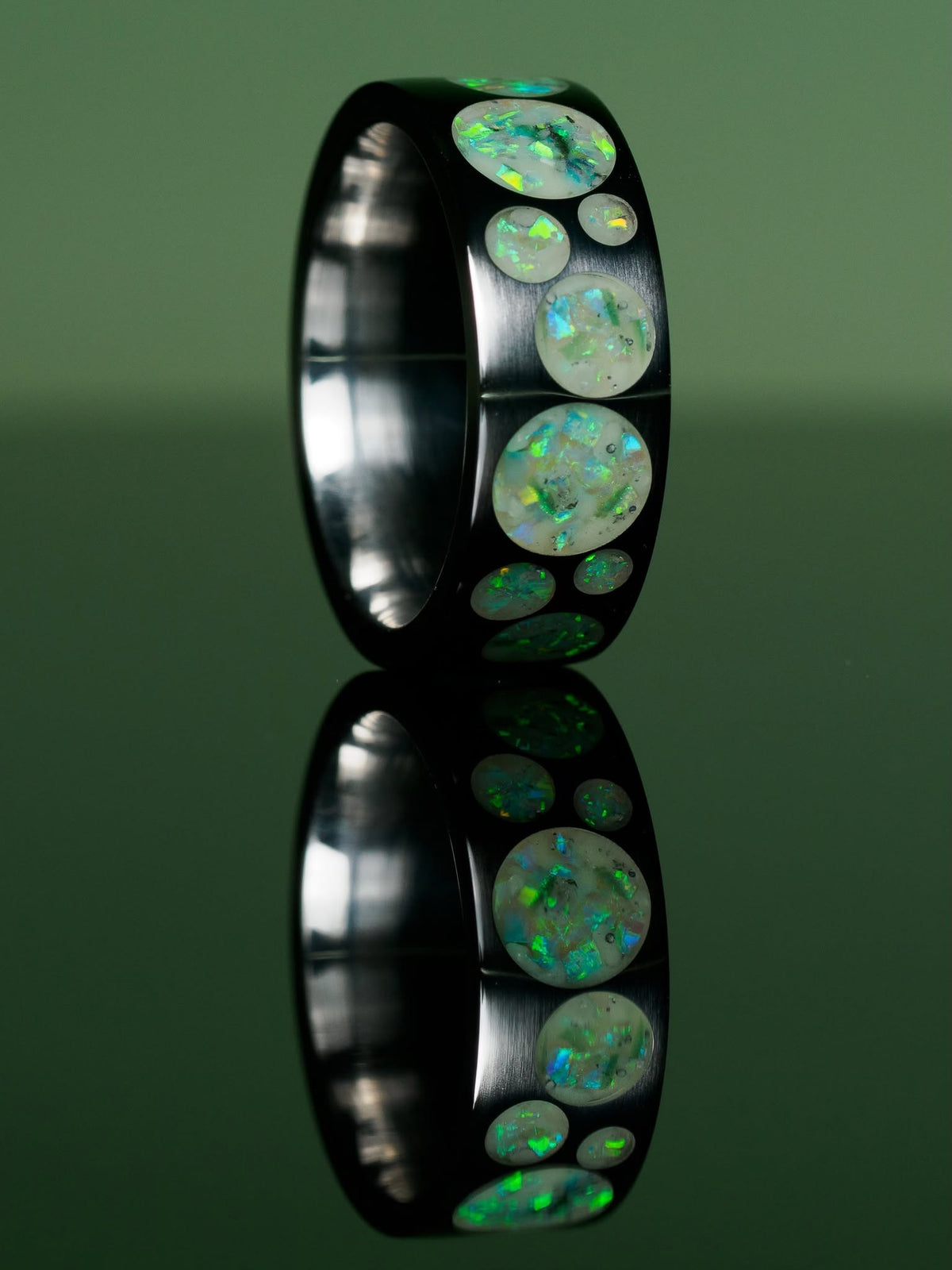 Aerial Strata: Verdant Afterglow, ring, alternate view.
