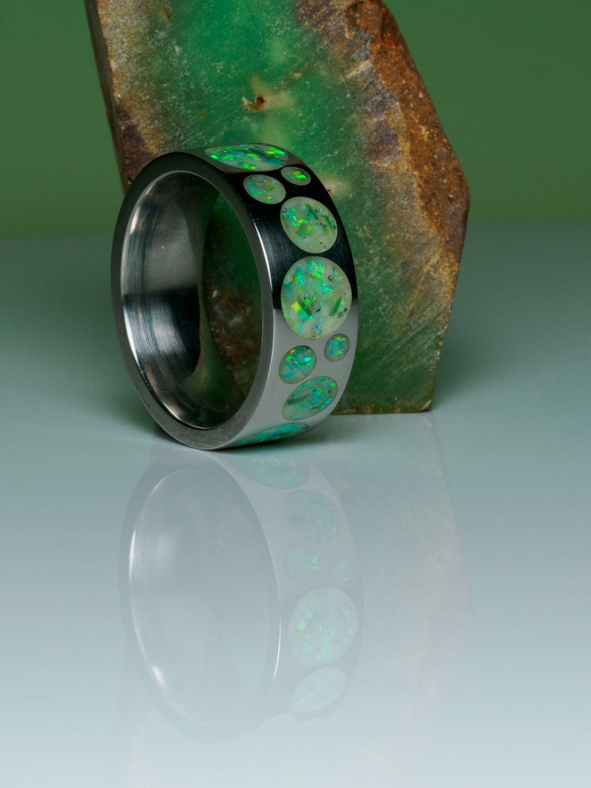 Aerial Strata: Verdant Afterglow, ring, alternate view.
