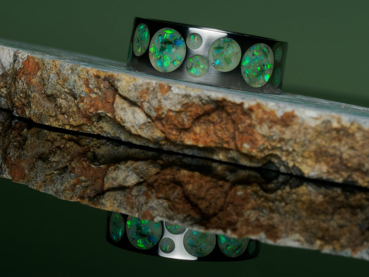 Aerial Strata: Verdant Afterglow, ring, reverse view.