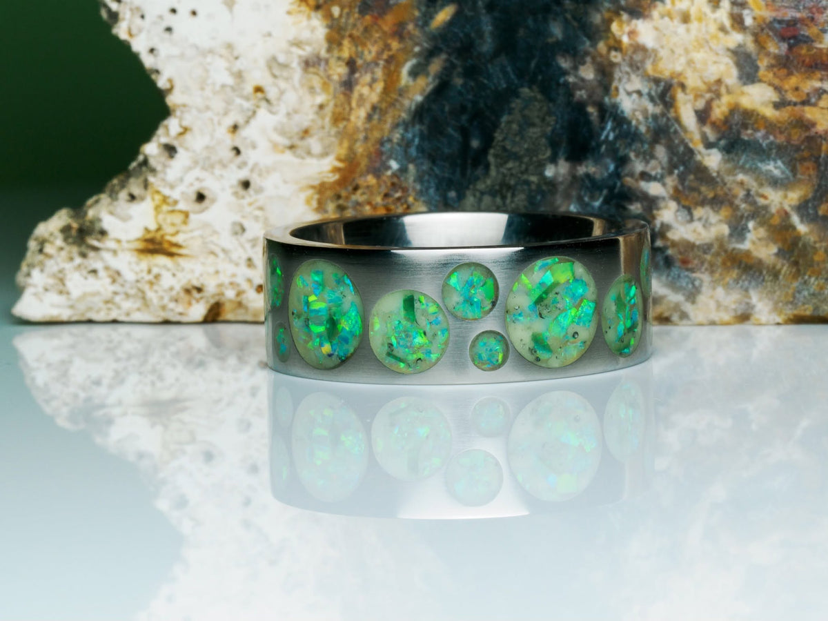 Aerial Strata: Verdant Afterglow, ring, reverse view.