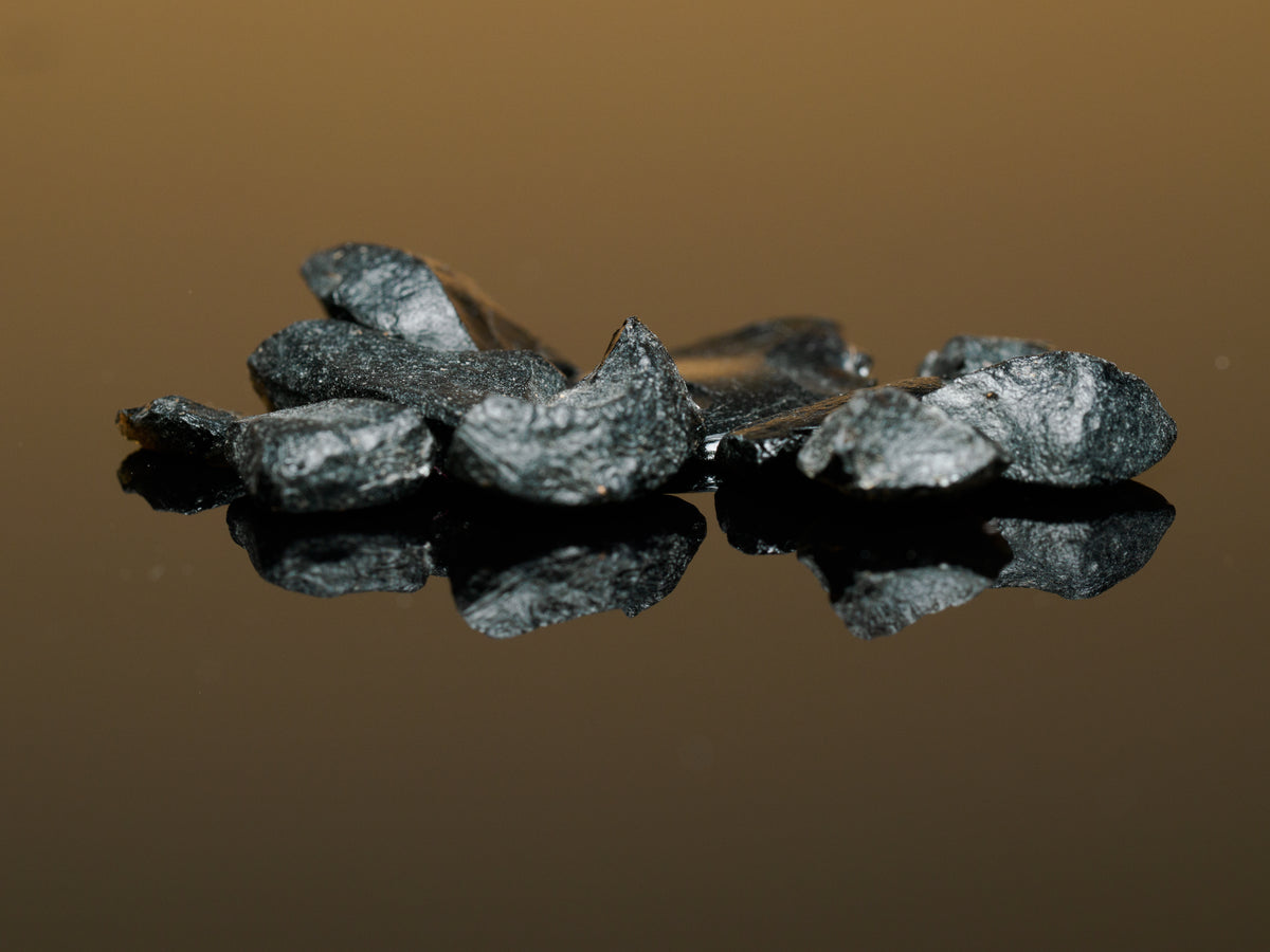 Australite Tektite Chips — Western Australia (2 g), impact-glass specimen, display view.