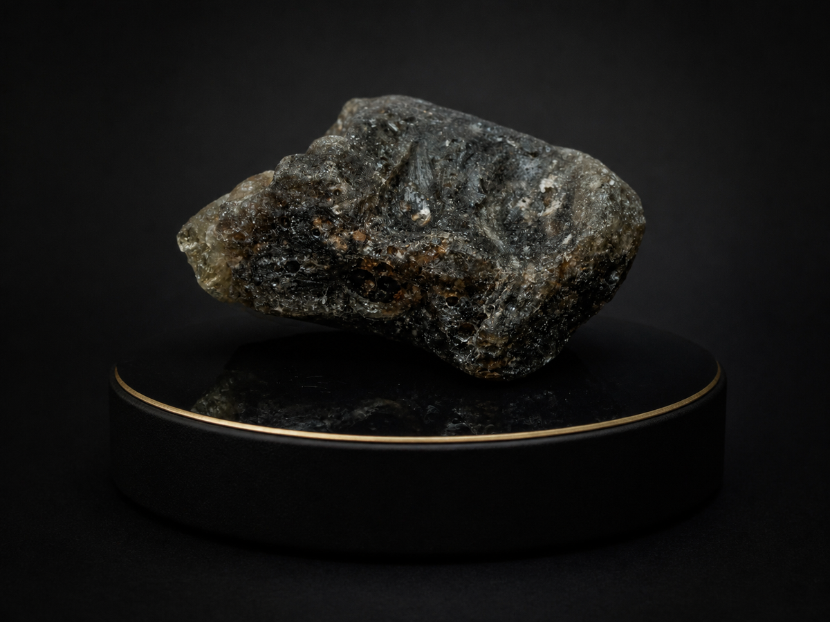 Darwin Glass — Tasmania Impact Glass Fragment (2 g), impact-glass specimen, detail view.