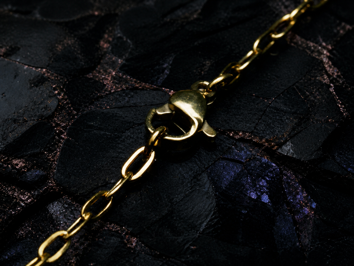 Clasp detail of the Astral Tide gold plated chain