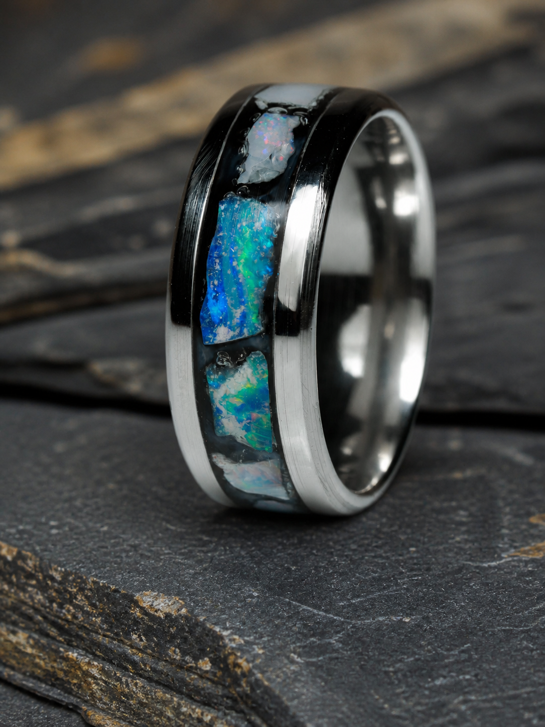 Australian Opal Reliquary Ring, size 8, view 2