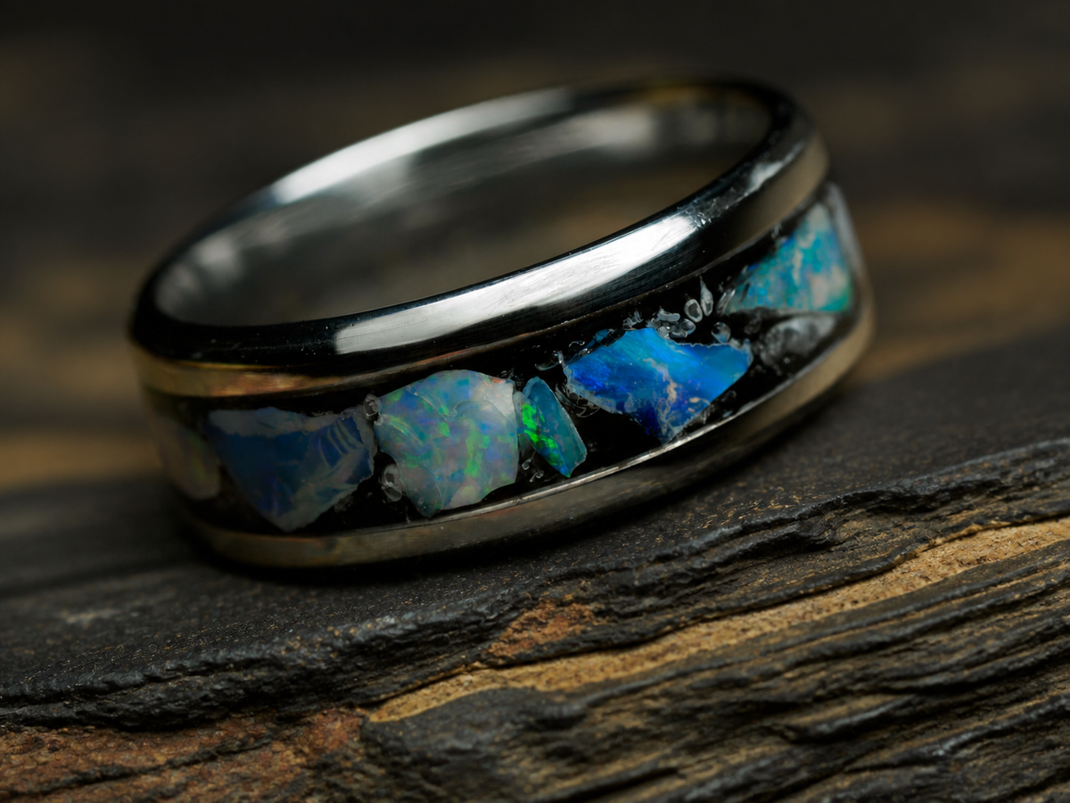 Australian Opal Reliquary Ring, size 8, view 6