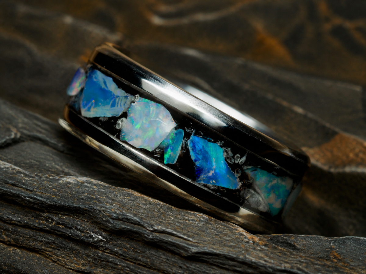 Australian Opal Reliquary Ring, size 8, view 12