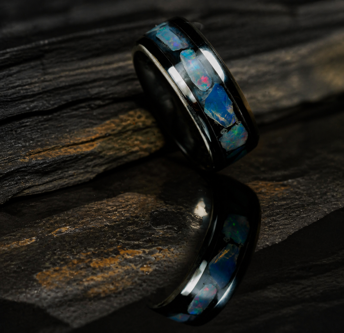 Australian Opal Reliquary Ring, size 8, view 13