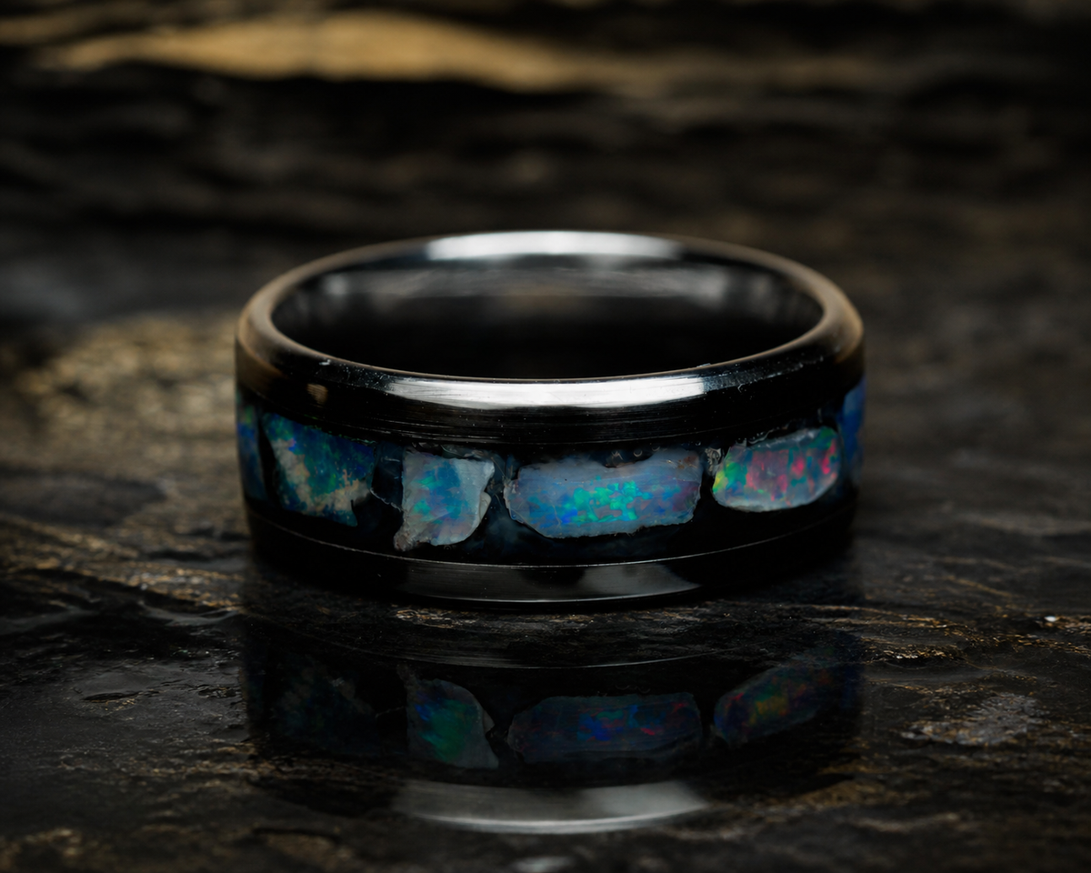 Australian Opal Reliquary Ring, size 8, view 15
