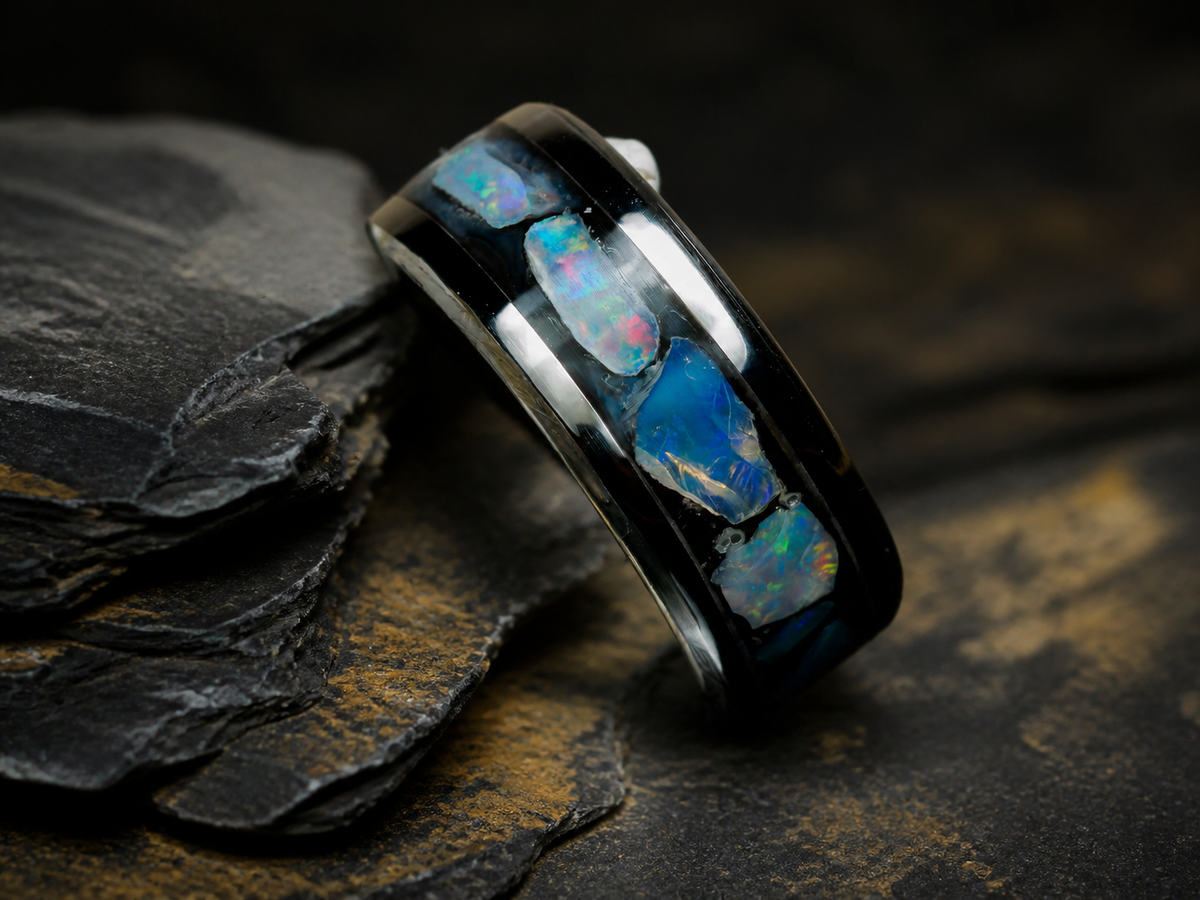 Australian Opal Reliquary Ring, size 8, view 16