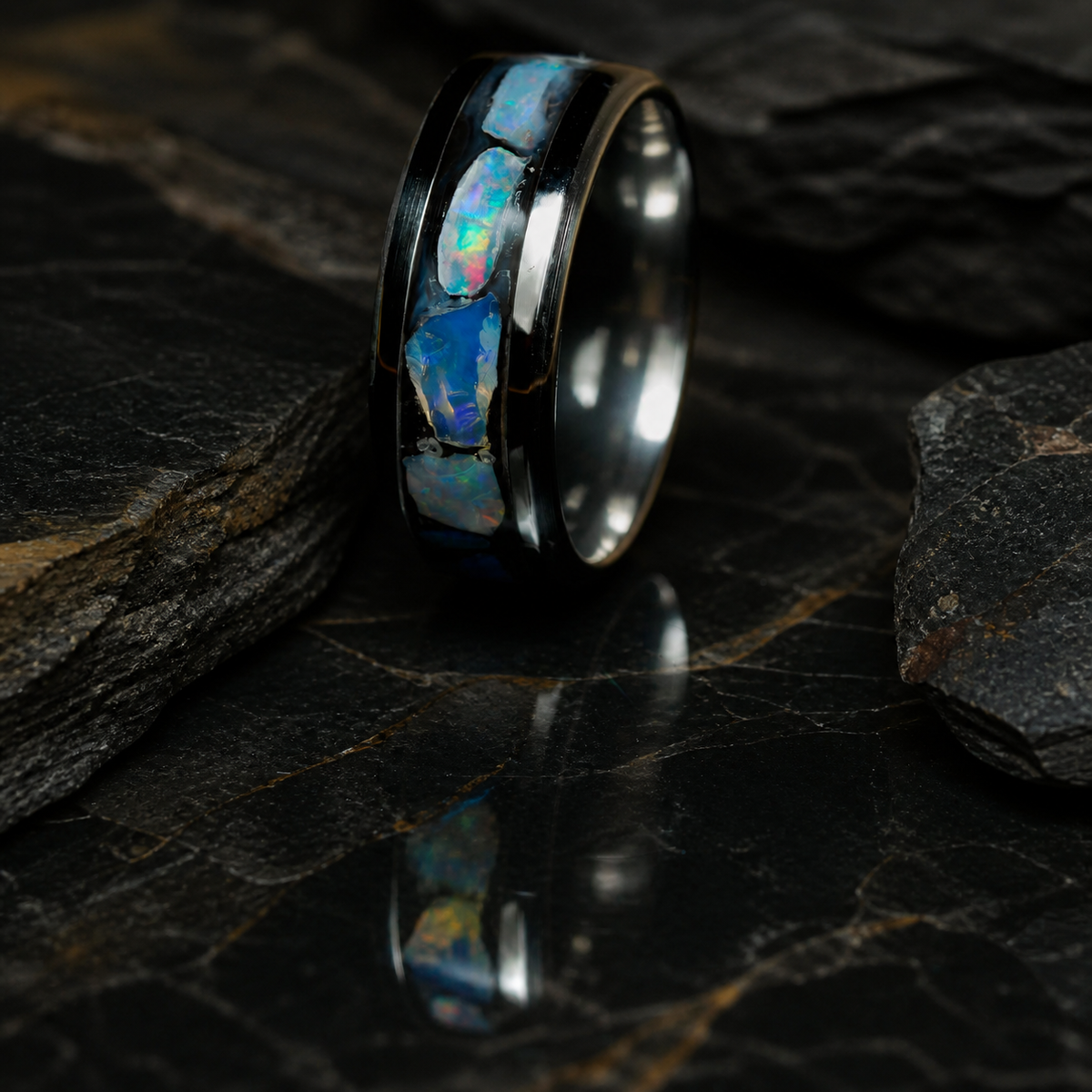 Australian Opal Reliquary Ring, size 8, view 18