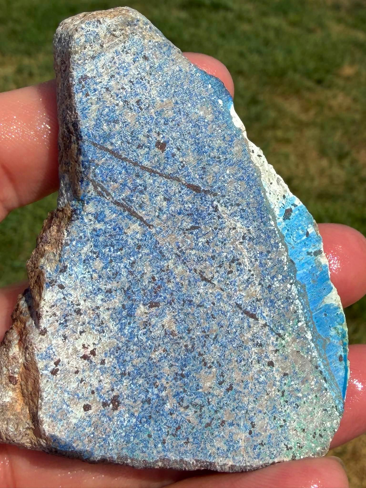 Close supplier photograph of the blue azurite slab