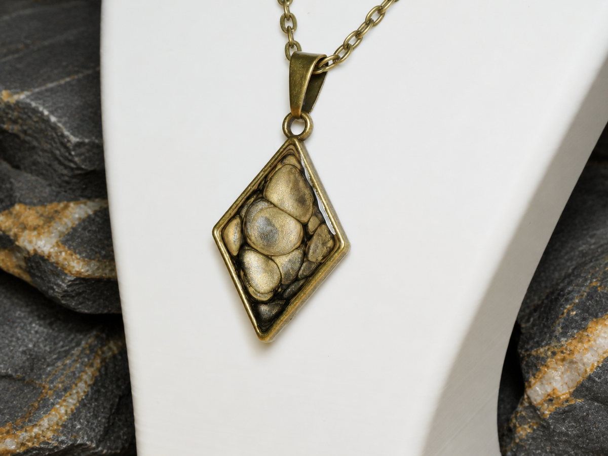 Bronze Relic Diamond Pendant Necklace, pendant, additional view.