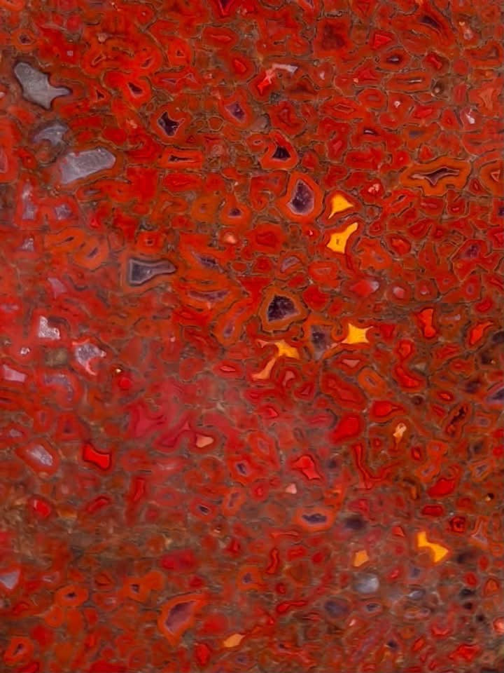 Supplier close-up of the red, orange and yellow cell pattern