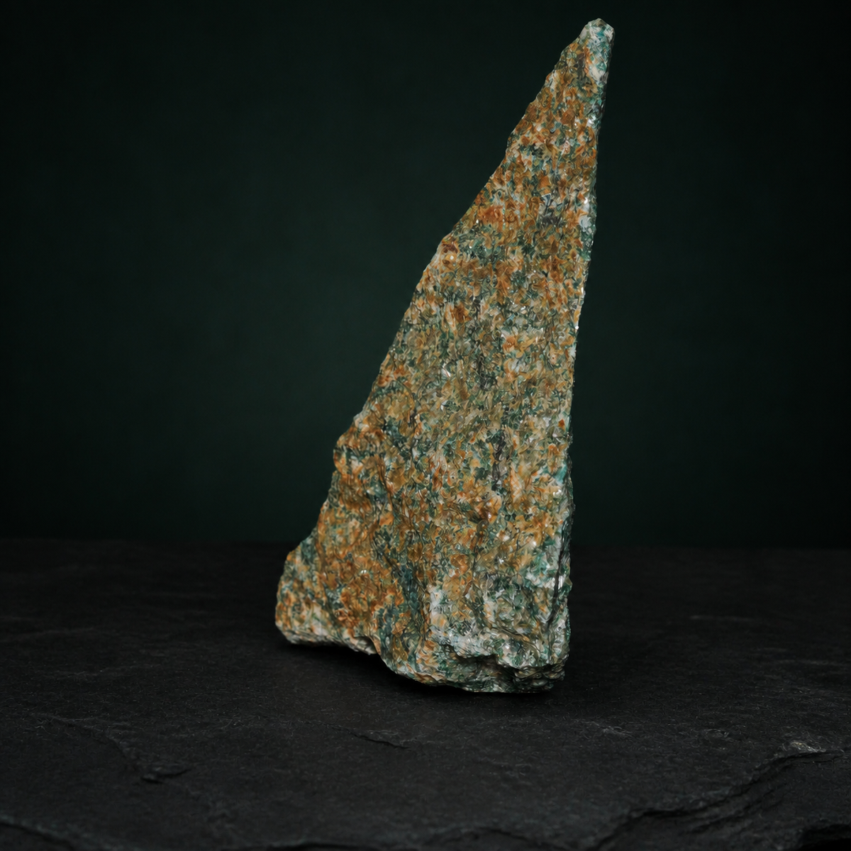 Reverse view of a fuchsite quartzite display specimen
