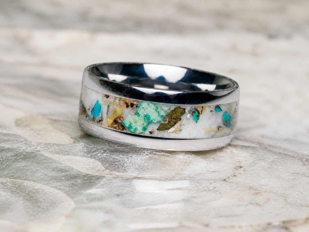 The Remnant Archive Ring shown horizontally in a geological archive setting