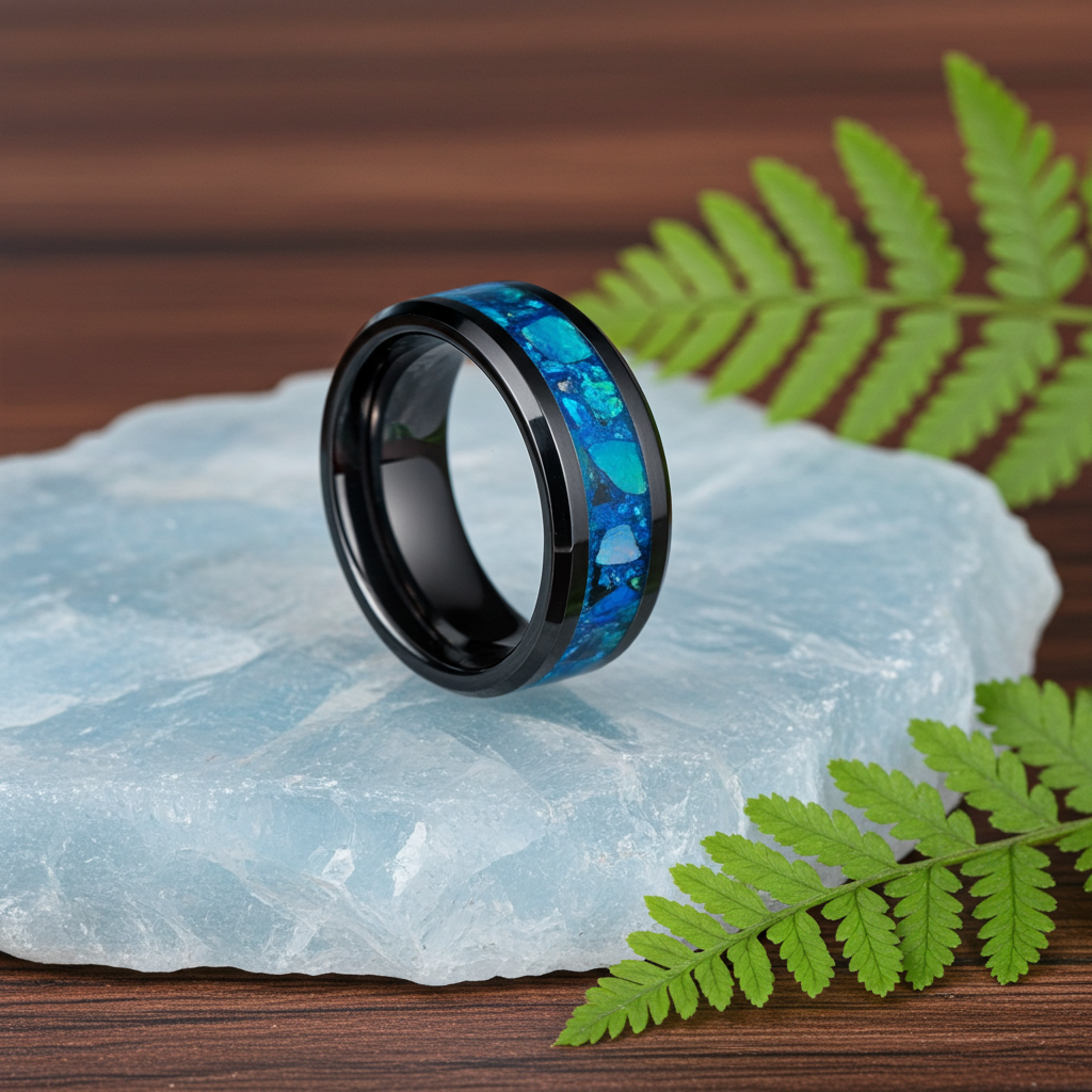 Abyssal Impact tungsten ring, angled detail